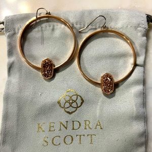 Kendra Scott Elora Earrings in Rose gold and Rose Gold Druzy Earrings